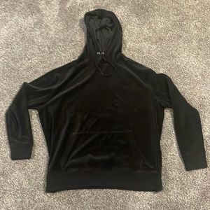 Express Velour Hoodie. Perfect shape. Black. Front pocket. XXL